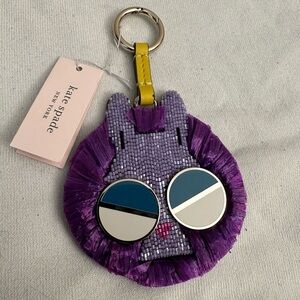NWT Kate Spade Spademals Raffia Money Bunny Dangle Keychain